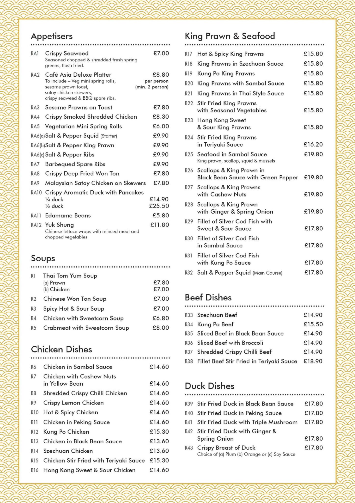 Asia Is Menu Restaurant Menu – Café Asia – Kingsbridge Restaurant & Take Away ...